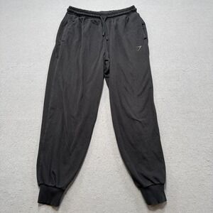 Gymshark Sweatpants Men's Medium Black Ribbed Cuff Athletic Joggers Activewear